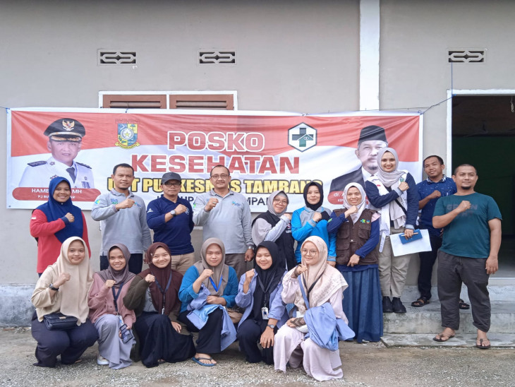 Banjir datang : Posko Kesehatan di Desa terdampak banjir wilayah Kecamatan Tambang dikerahkan