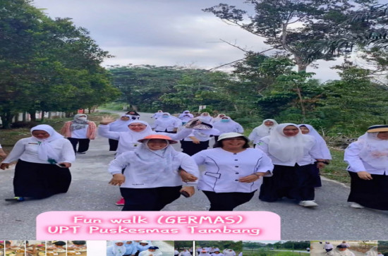 Rutinitas jalan pagi (GERMAS) Nakes puskesmas tambang